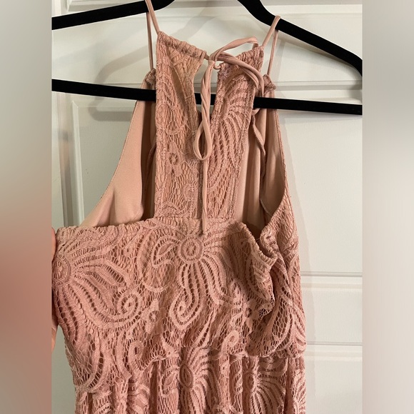 Sweet Storm Women Lace Nut Pink Maxi Dress Large Blouson Sleeveless Size M - Picture 10 of 11